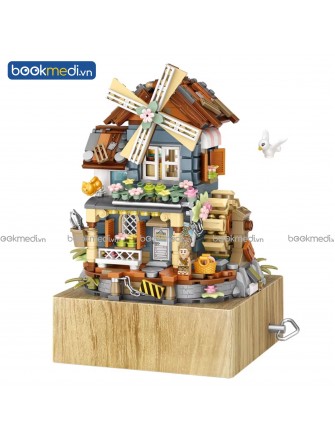 Đồ Chơi Lắp Ráp Mô Hình Hộp Nhạc Windmill Music Box Hãng Loz